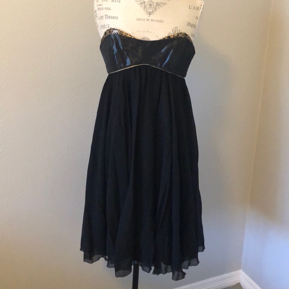 Nicole Miller Cocktail Black and Gold Dress